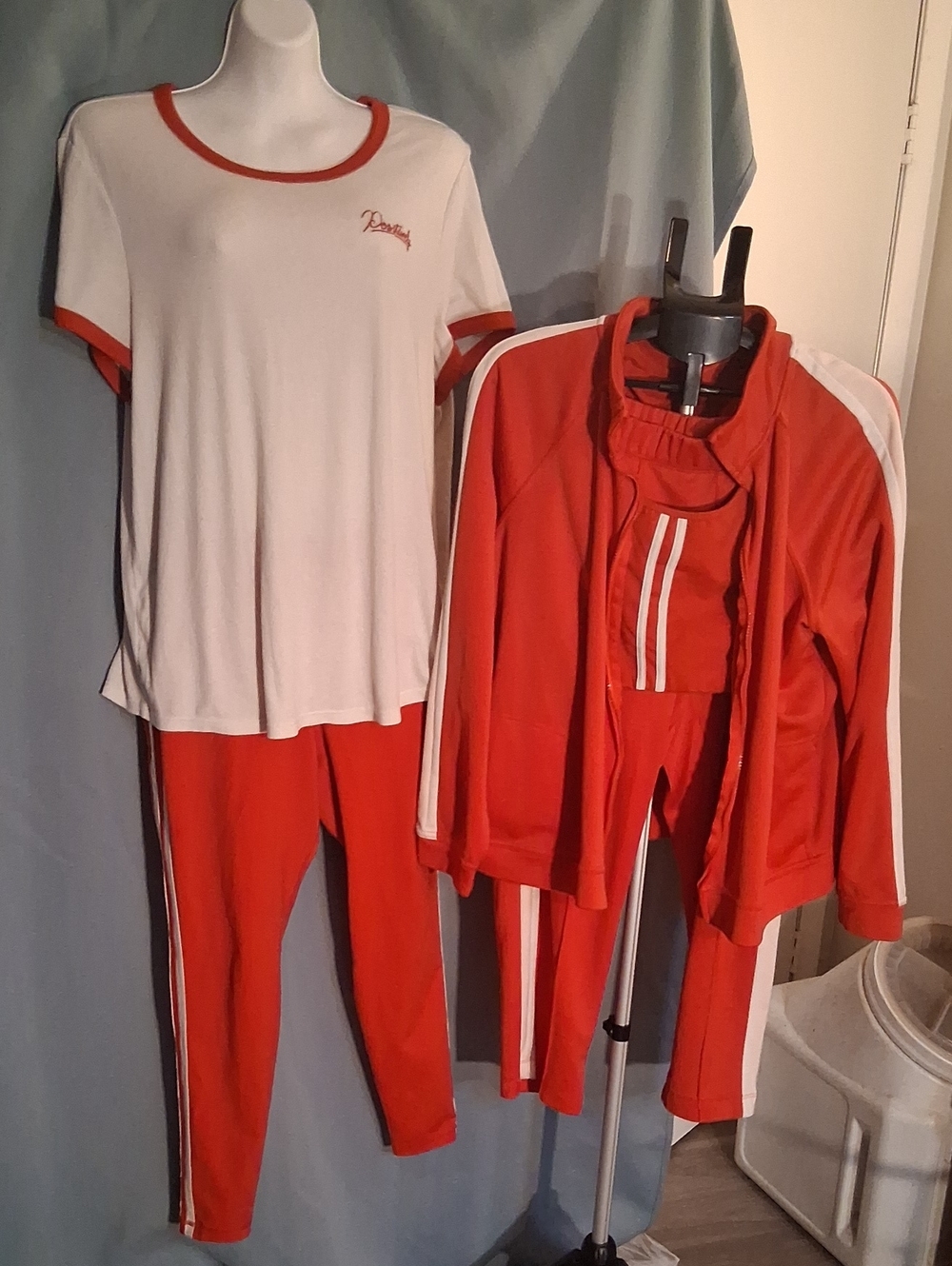Kids Red and White Two-Piece Pajama Set with Jacket - Brand: